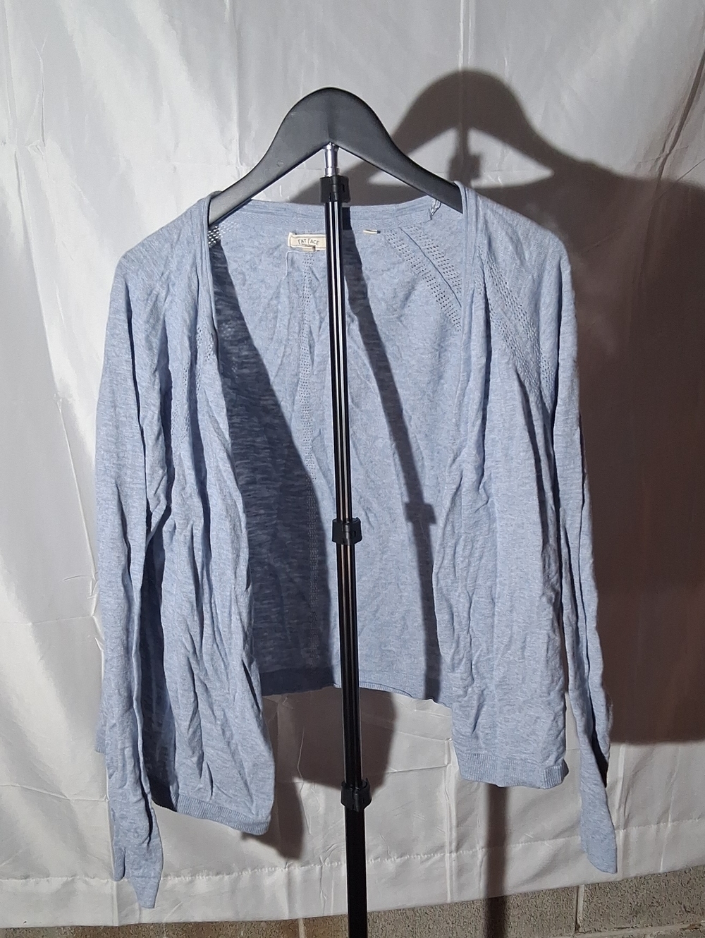Light Blue Open-Front Women's Cardigan Sweater